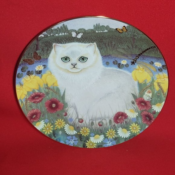 House of Global Art Lily English Countryside Cat Decorative Plate Series 1983 - Picture 5 of 10
